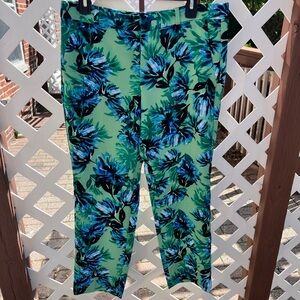 Avery Green and Blue Chinos with Tropical Print